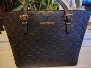 Czarna Torebka Shopper | Elegancki Wzór Tłoczony | Używana]