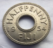 FIDŻI Fiji 1/2 Penny 1954 okołoMENNICZA