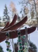 Bransoletki damskie makramowe, kamienie szklane, zestaw,prezent