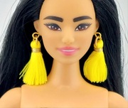 Kolczyki biżuteria dla lalki Barbie żółte