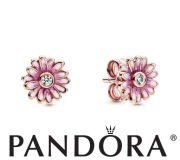 PANDORA Rose  Kolczyki sztyfty Różowe stokrotki