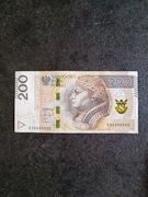 Banknot 200 zł radar ES 0399930 kolekcjonerski 
