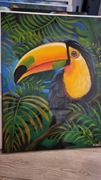 Obraz ręcznie malowany Tucan