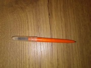 Pióro wieczne kulkowe długopis PRL Vintage pomarańczowe 11,5cm