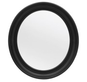 Lustro owalne ścienne 50x40 cm czarna rama łazienkowe