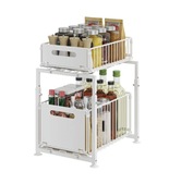 Organizer Kuchenny Cargo Wysuwane Półki Pod Zlew Metalowe Biały