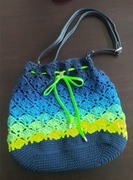 Ażurowa torba torebka worek robiona na szydełku rękodzieło