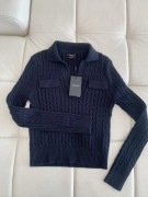 Massimo Dutti sweter polo granat XS
