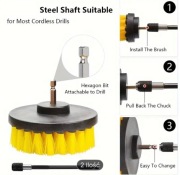 Zestaw szczotek do wiertarki 8 szt./3 szt., szczotka do szorowania