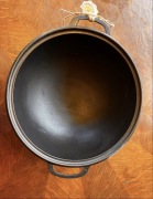 Kazan uzbecki żeliwny, kocioł, wok, 8 Litrów z żeliwną pokrywą patelnią