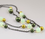 Naszyjnik Wielokolorowy Tonacje Zieleni