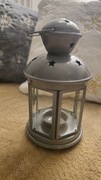 Lampion latarenka szara na świeczkę tealight 