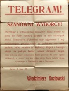 AFISZ    TELEGRAM   PODZIĘKOWANIA   KOZŁOSKI LWÓW  1911  ROK
