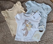 Bluzeczki niemowlęce C&A 3 sztuki nowe. R. 62