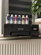Drukarka EPSON L8050 EcoTank z napełnionymi tuszami sublimacyjnymi.