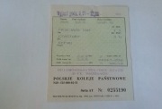 PKP bilet kolejowy Czastary Kępno 1998 r.