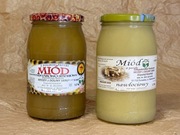 Zestaw miodów nektarowo-spadziowy i nawłociowy w słoikach 900ml 1,2kg