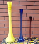 Wysokie wazony typu flet - zestaw 3 sztuki