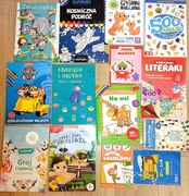 Zestaw 14 sztuk Książeczek z naklejkami Kolorowanek Labiryntów Łamigłówek 