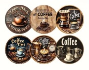 Zestaw 6 Podkładek Drewnianych 2D – Coffee Time | Prezent (8)