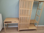 IKEA NORDKISA Szafa otwarta z przesuw. drzwiami bambus 120x186 i Toaletka 