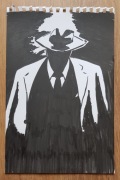 "Man in hat", A4, papier, tusz
