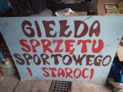 stary szyld giełda sprzętu sportowego i staroci 