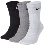 SKARPETY SKARPETKI NIKE EVERYDAY BIAŁE SZARE CZARNE 3-PAK ROZMIAR 38-42 