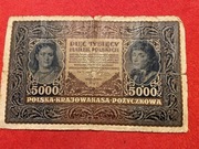 Polska - BANKNOT - 5000 Marek Polskich 1920 - Jadwiga - Tadeusz Kościuszko