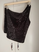 Cekinowy top na jedno ramię Sinsay Nowy