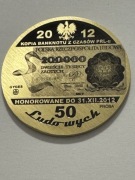 PRL. Banknot. PRÓBA. Moneta kolekcjonerska fi 38 mm. Gyges