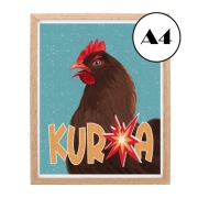 Plakat A4 / "Kur*a" wersja brąz