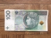 Banknot 100 pln zł seria AA 2012 dla kolekcjonera
