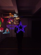 Gwiazda Neon Ozdoba na Ścianę. Wystrój Kowbojski LED 