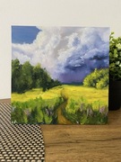 Obraz olejny, ręcznie malowany, przed burzą