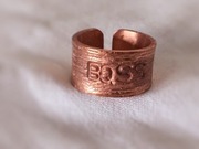 Obrączka miedziana. Boss miedż srebro art.jewellery
