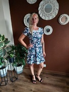 Sukienka Kwiaty granatowa