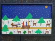 Podróż zimą. Obraz ludowy.