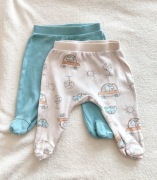 Spodenki półśpiochy So Cute 62 bawełna śpiochy spodnie zielone beżowe