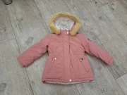 Kurtka zimowa dziewczęca, pudrowy róż - rozm 86