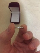 Pierścionek-Apart, białe złoto, 3 diamenty, r. 11