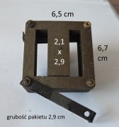 rdzeń transformatora 6,5x6,7 o grubości pakietu 2,9cm