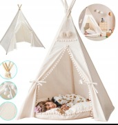 NAMIOT TIPI WIGWAM DLA DZIECI DO POKOJU PREZENT NA DZIEŃ DZIECKA SKŁADANE