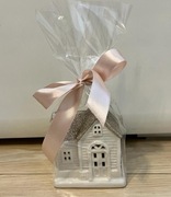 Ceramiczny Domek led biały podświetlany dekoracja