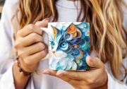 Hipnotyzujacy kot Quilling kubek prezent dla kociarzy kociary kotow kocia