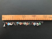 CHARMS Piekna Stara Srebrna Emaliowa Bransoletka.