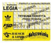 Bilet Legia Warszawa Panathinaikos (1996) 1/4 finału Ligii Mistrzów UNIKAT!