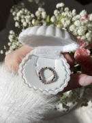 Rodonit elastyczny pierścionek handmade z koralików