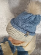 Komplet czapka szalik i mitenki handmade
