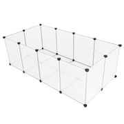 Przenośne przeźroczyste ogrodzenie z 12 paneli. Kojec dla domowych zwierząt